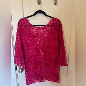 Gypsy Junkies Pink Sheer Top